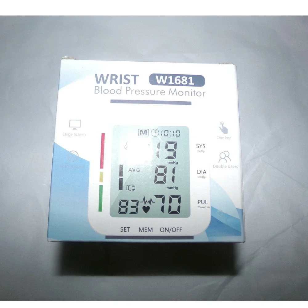 MMIZOO Digital Automatic Wrist Blood Pressure Monitor W1681 Large Screen White